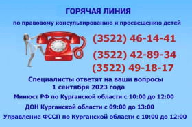 «Горячая телефонная линии» по правовому консультированию и просвещению детей.